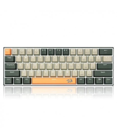 Clavier Gaming Mécanique REDRAGON LAKSHMI K606 60% - Blanc Noir Jaune