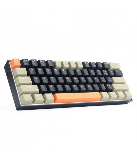 Clavier Gaming Mécanique REDRAGON LAKSHMI K606 60% - Noir Gris Jaune