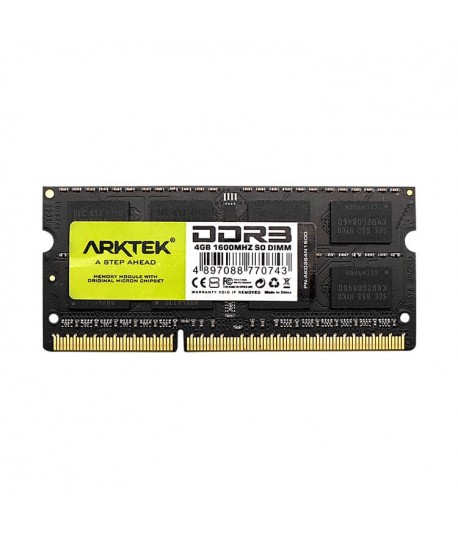 Barrette Mémoire SO-DIMM ARKTEK 4GB DDR3 1600 Mhz - AKD3S4N1600