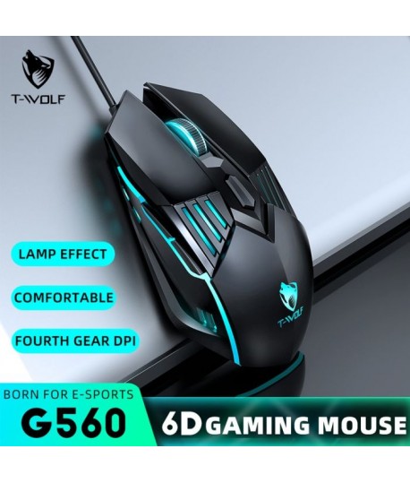 Souris Gaming T-WOLF G560 LED - Noir