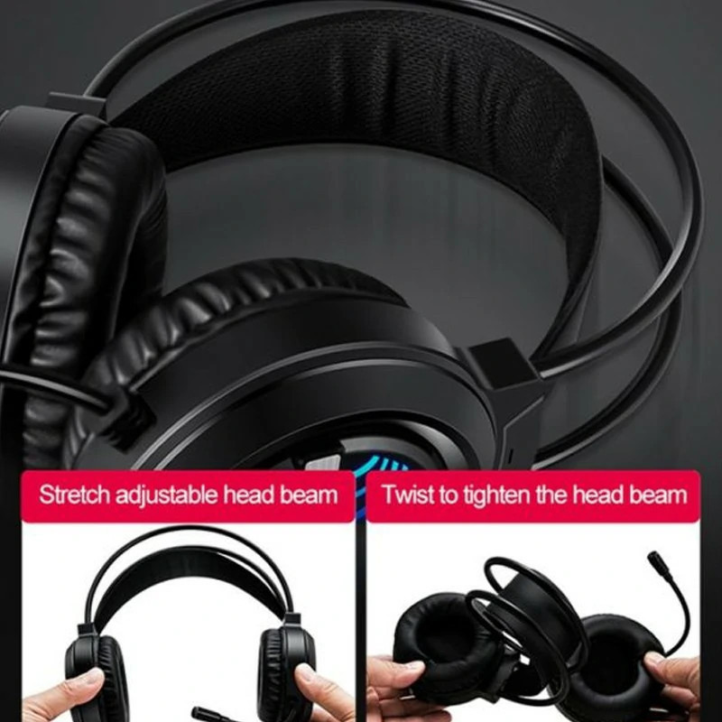 Casque Gaming T-WOLF H130 LED RGB - Noir