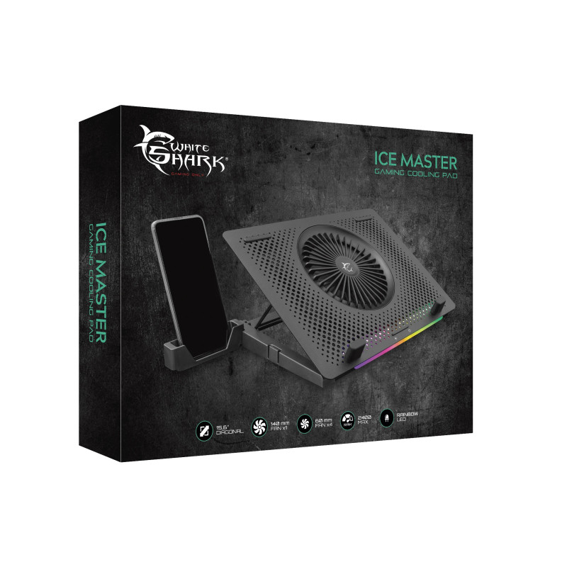 Refroidisseur Gaming WHITE SHARK ICE MASTER RGB 15.6" GCP-33 - Noir