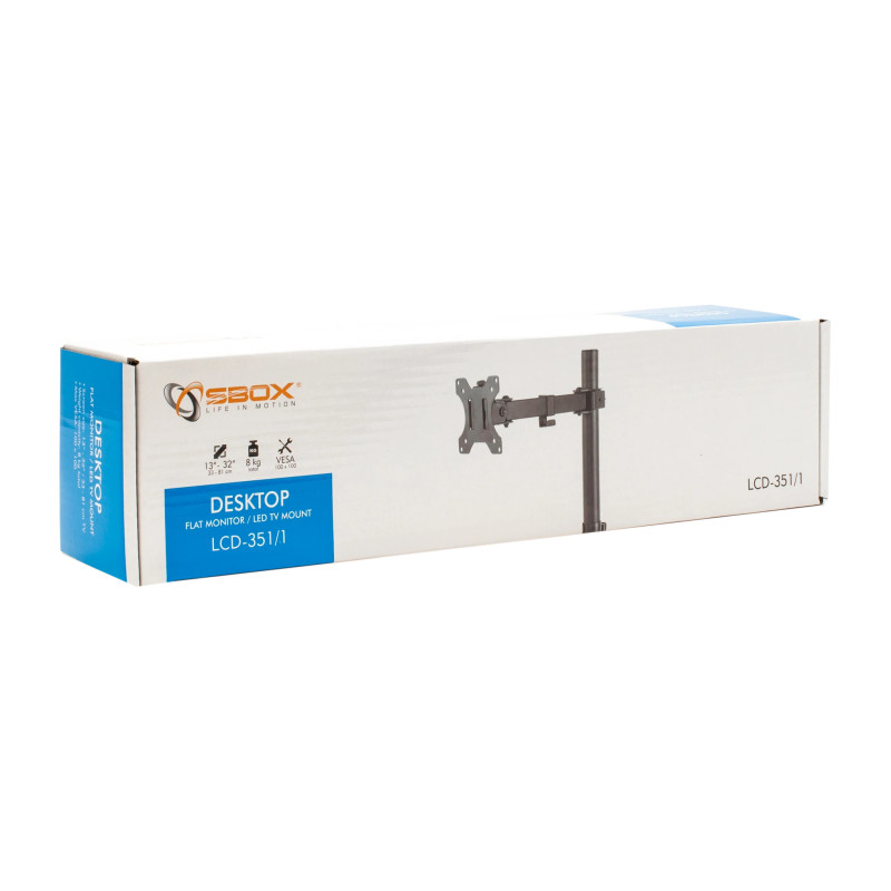 Support de Bureau SBOX LCD-351/1 Pour 1 Moniteur LCD 13"- 32"