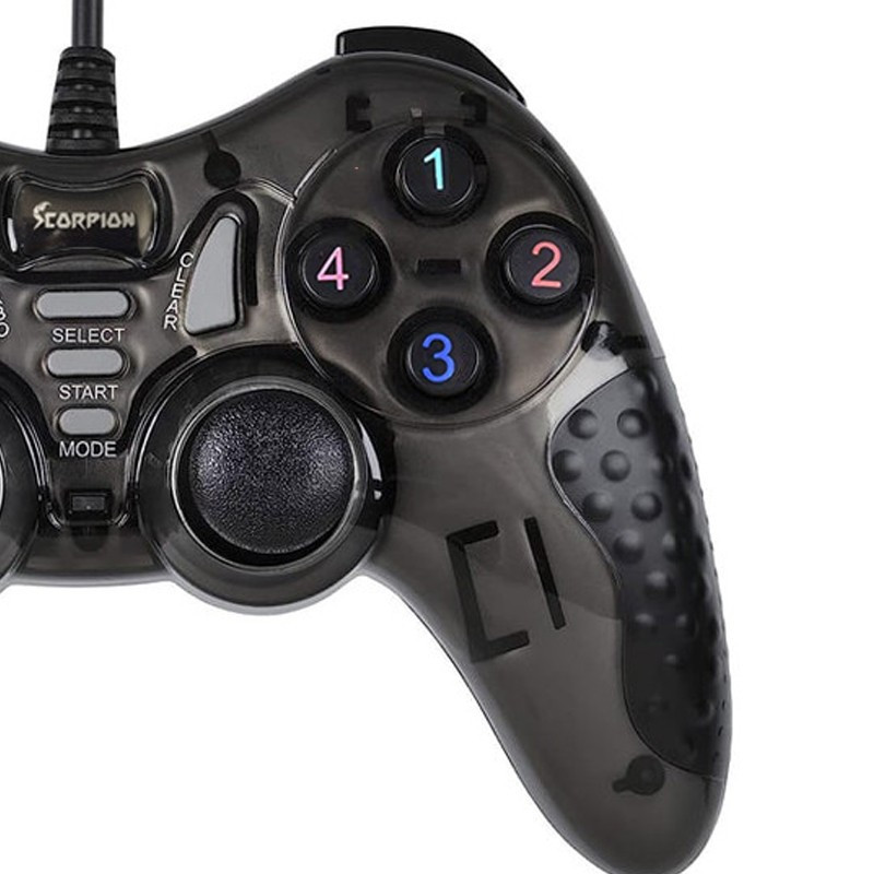 Manette de Jeu USB Double Vibration SCORPION SJ606-1 - Noir