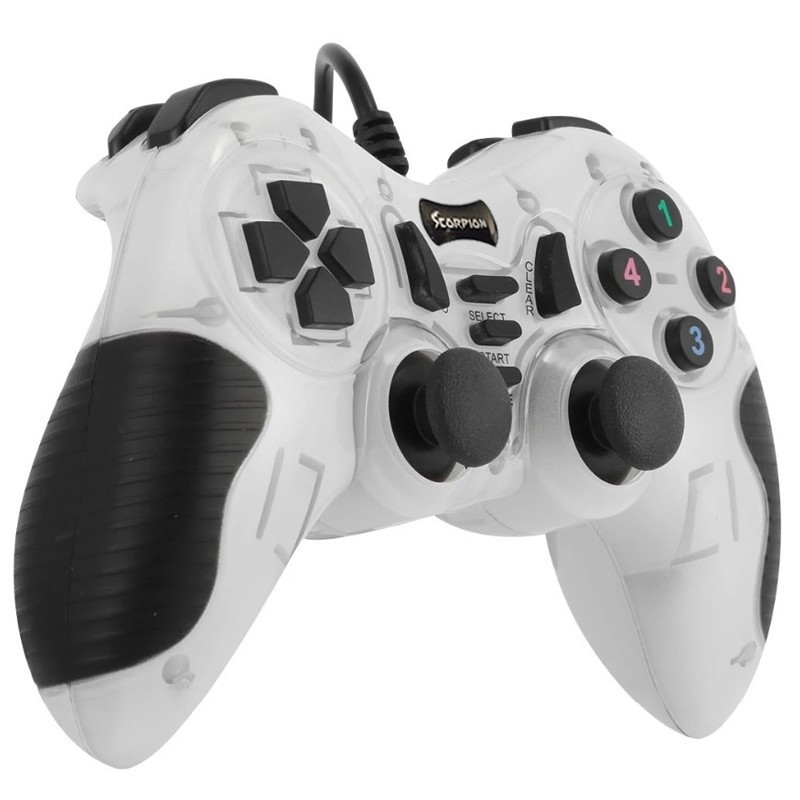 Manette de Jeu USB Double Vibration SCORPION SJ606-1 - Blanc