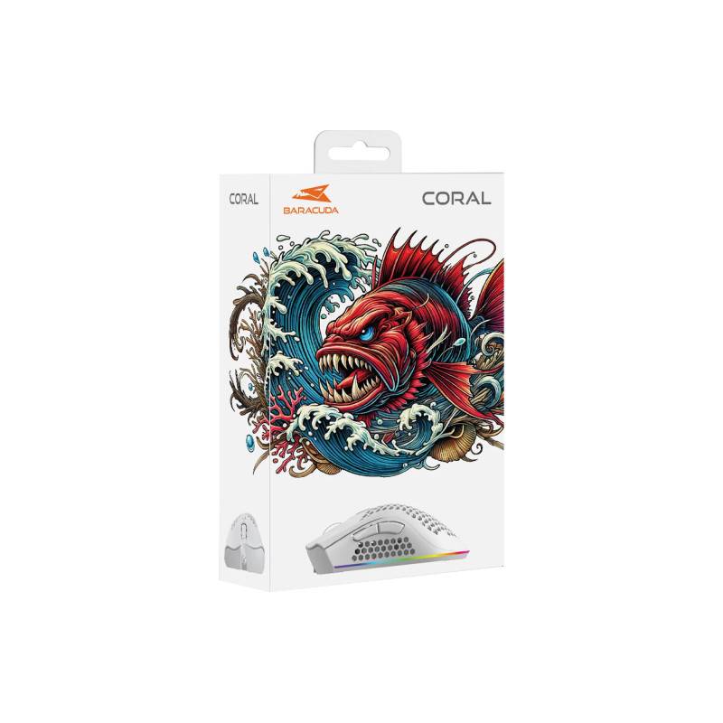 Souris Gaming BARACUDA CORAL BGM-032 - Blanc