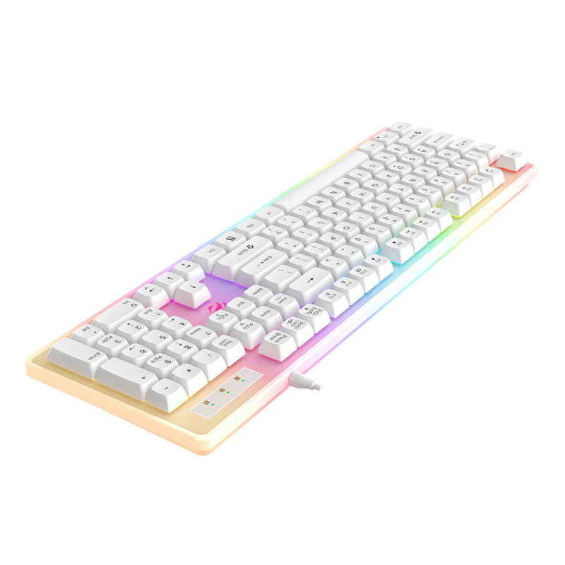 Clavier Gaming USB HAVIT Backlit KB876L RGB - Blanc