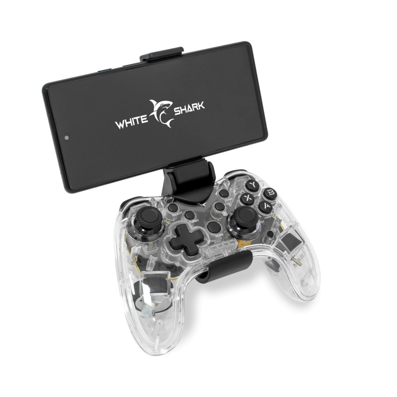 Manette Gaming Bluetooth Sans Fil WHITE SHARK LEGION GPW-8039 - Transparent