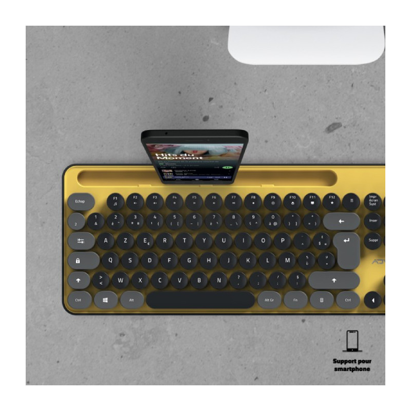 Combo Clavier et Souris Sans Fil ADVANCE PEPS - Jaune