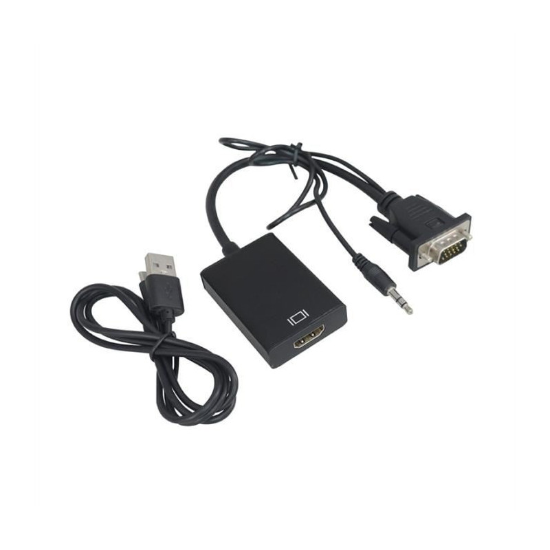 Convertisseur VGA Mâle Vers HDMI Femelle avec Audio