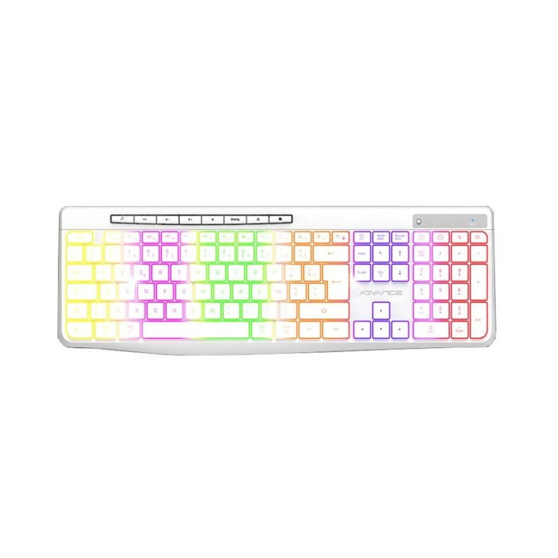 Clavier Gamer Sans Fil RGB Rechargeable ADVANCE CLA-310 - Blanc