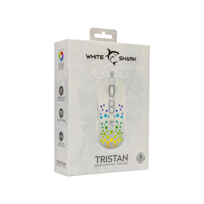 Souris Gaming WHITE SHARK TRISTAN GM-9004 - Blanc