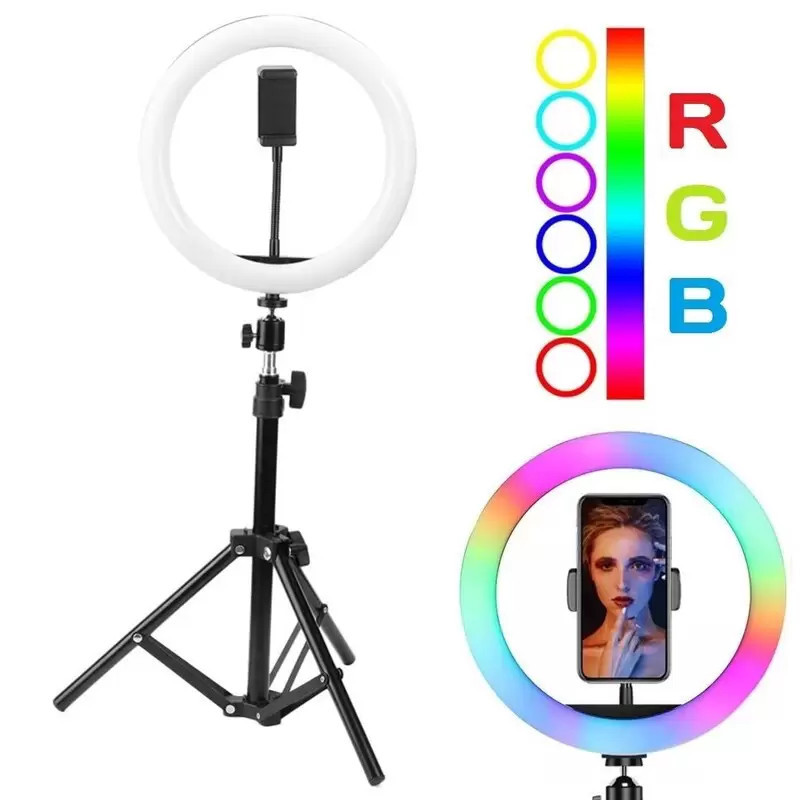 RING LIGHT LED RGB MJ26 avec Trépied 2m