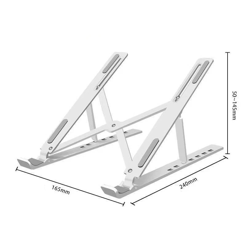 Support PC Portable et Tablette à 8 Hauteurs - Pliable - Blanc