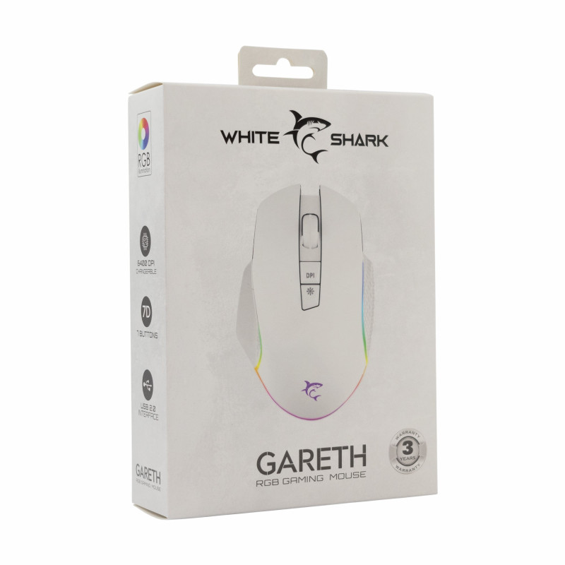 Souris Gaming WHITE SHARK GARETH GM-5009 - Blanc