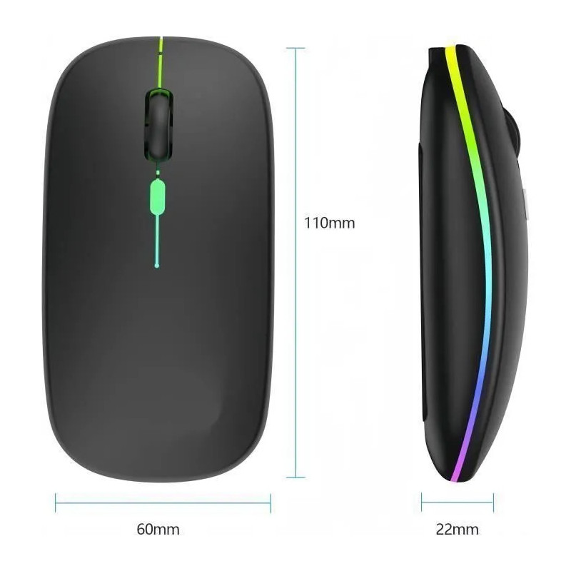 Souris Sans Fil Bluetooth Rechargeable Silencieuse - Noir