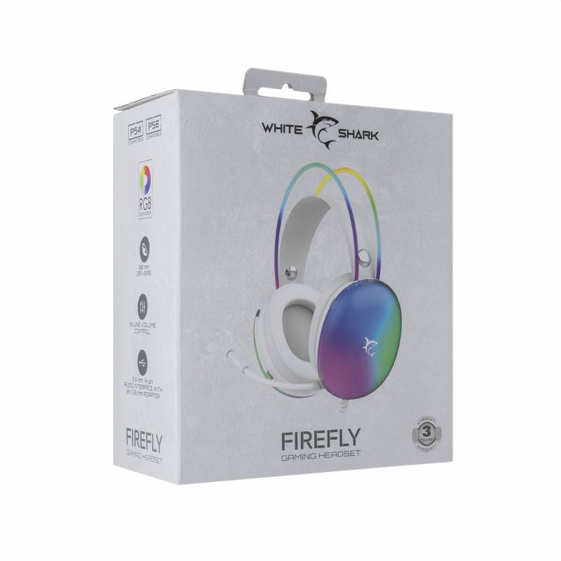 Casque Gaming WHITE SHARK FIREFLY GH-2342 - Blanc