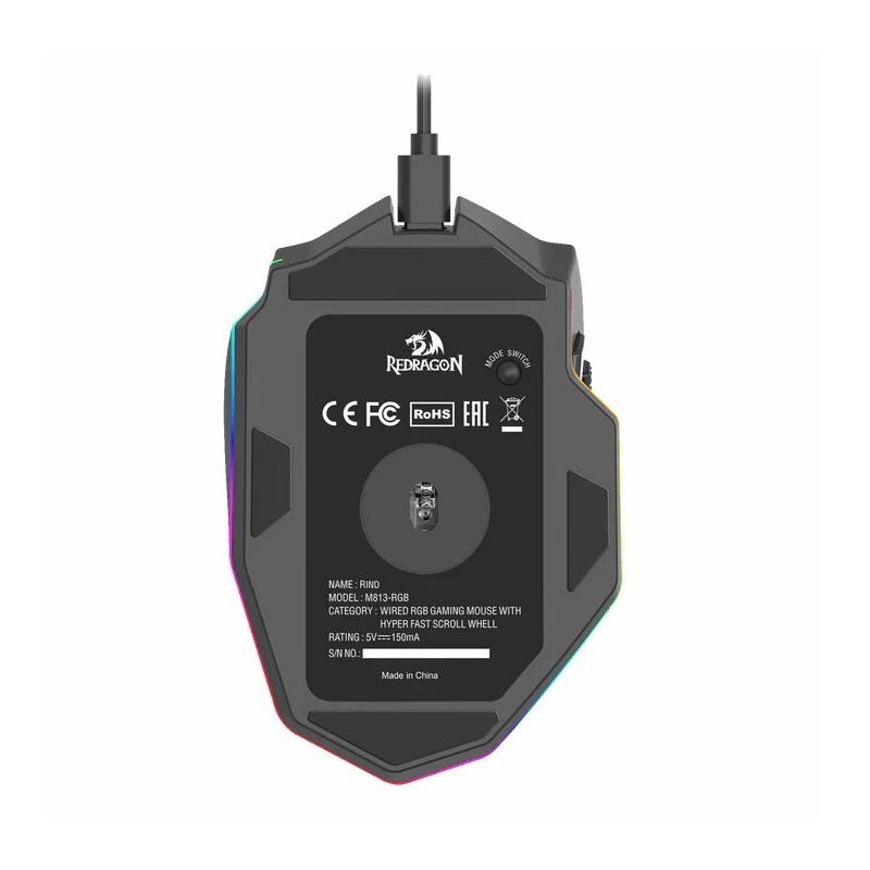 Souris Gaming REDRAGON RIND M813 RGB - Noir