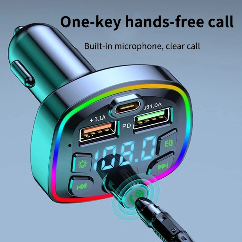 Transmetteur FM Bluetooth - Charge Type C 3.1A Q7