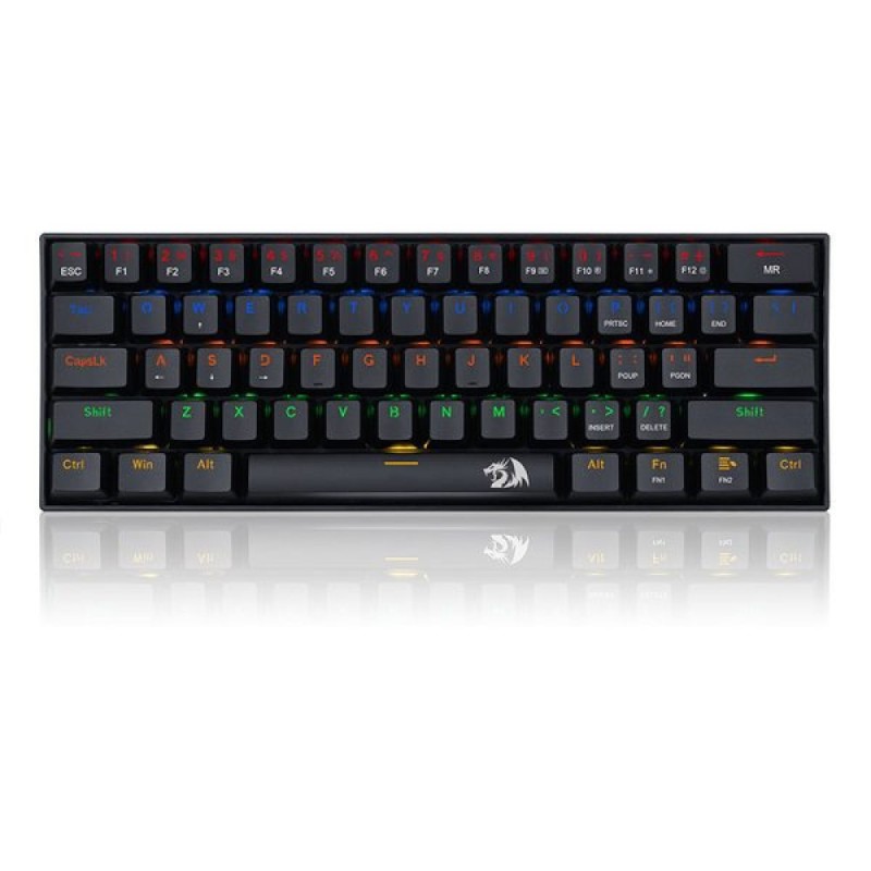 Clavier Gaming Mécanique REDRAGON LAKSHMI K606R 60% Rainbow - Noir - Red Switch