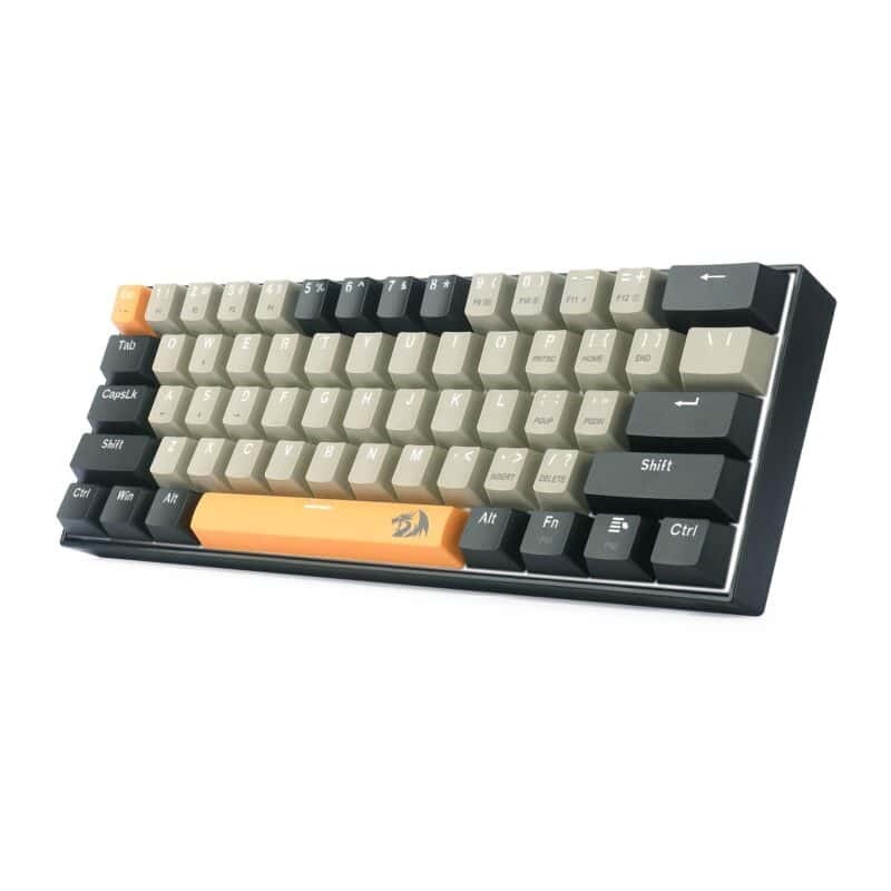 Clavier Gaming Mécanique REDRAGON LAKSHMI K606 60% - Gris Noir Orange - Red Switch