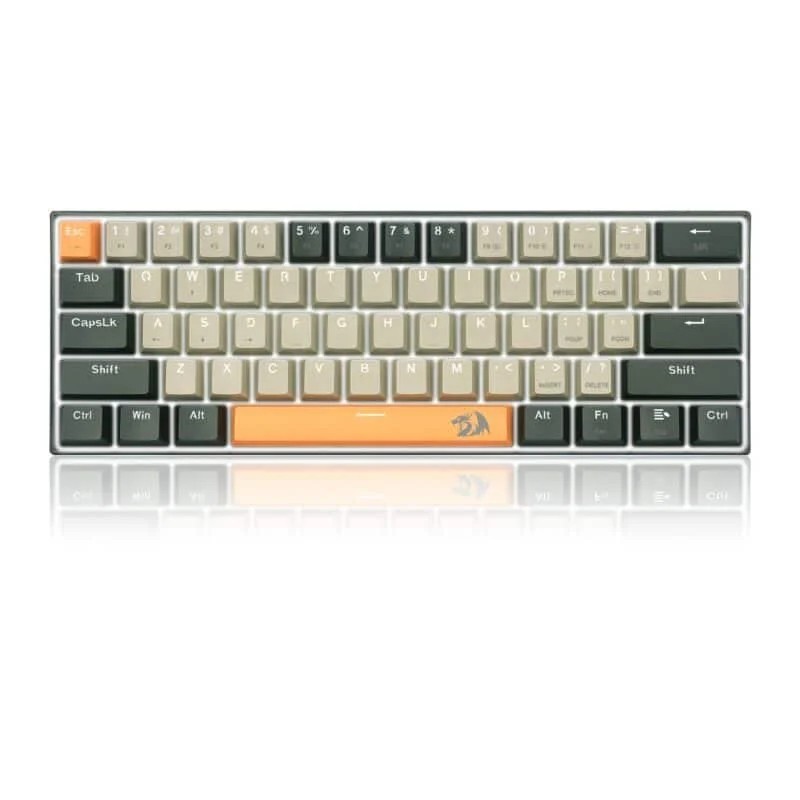 Clavier Gaming Mécanique REDRAGON LAKSHMI K606 60% - Gris Noir Orange - Red Switch