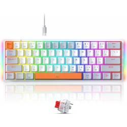 Clavier Gaming Mécanique REDRAGON AKALI K642 RGB - Gris Blanc - Red Switch