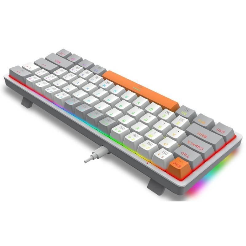 Clavier Gaming Mécanique REDRAGON AKALI K642 RGB - Gris Blanc - Red Switch