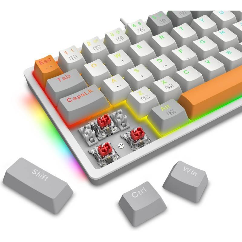 Clavier Gaming Mécanique REDRAGON AKALI K642 RGB - Gris Blanc - Red Switch