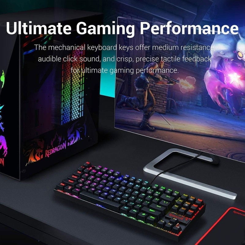 Clavier Gaming Mécanique REDRAGON KUMARA 2 K552 RGB - Noir - Red Switch