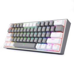 Clavier Gaming Mécanique REDRAGON FIZZ K617 RGB - Gris Blanc - Red Switch