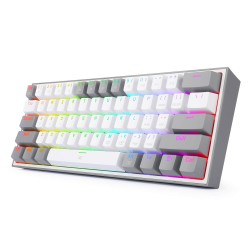 Clavier Gaming Mécanique REDRAGON FIZZ K617 RGB - Blanc Gris - Red Switch