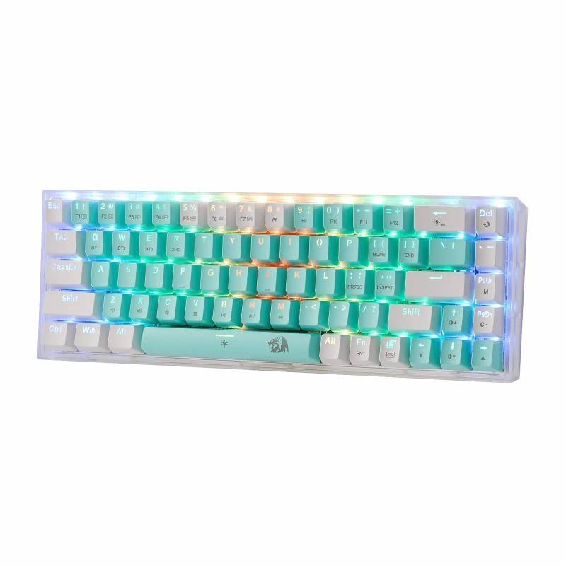 Clavier Gaming Mécanique Sans Fil / Bluetooth REDRAGON CASTOR PRO K631 - Vert Blanc