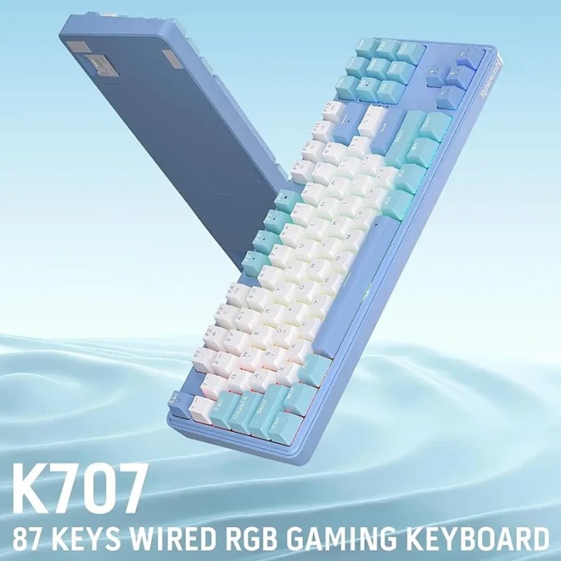 Clavier Gaming Mécanique REDRAGON STAR BLADE K707 RGB - Blanc Bleu