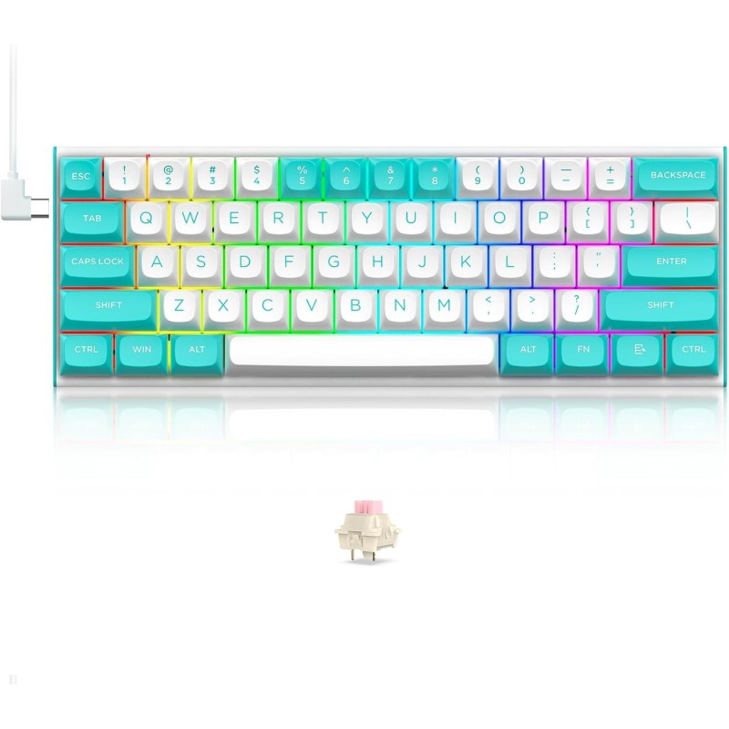 Clavier Gaming Mécanique REDRAGON FIDD RGB 8K K683WB - Blanc Bleu