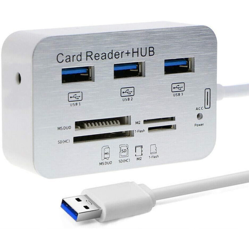 Hub USB 3.0 Ports USB + Lecteur de cartes