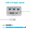 Hub USB 3.0 Ports USB + Lecteur de cartes