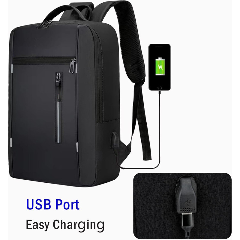 Sac à dos pour Pc Portable 15.6" + Port USB - Noir