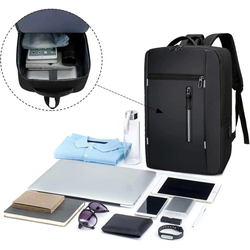 Sac à dos pour Pc Portable 15.6" + Port USB - Noir