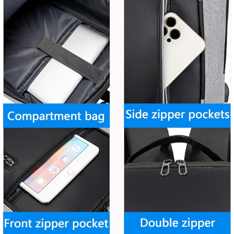 Sac à dos pour Pc Portable 15.6" + Port USB - Noir