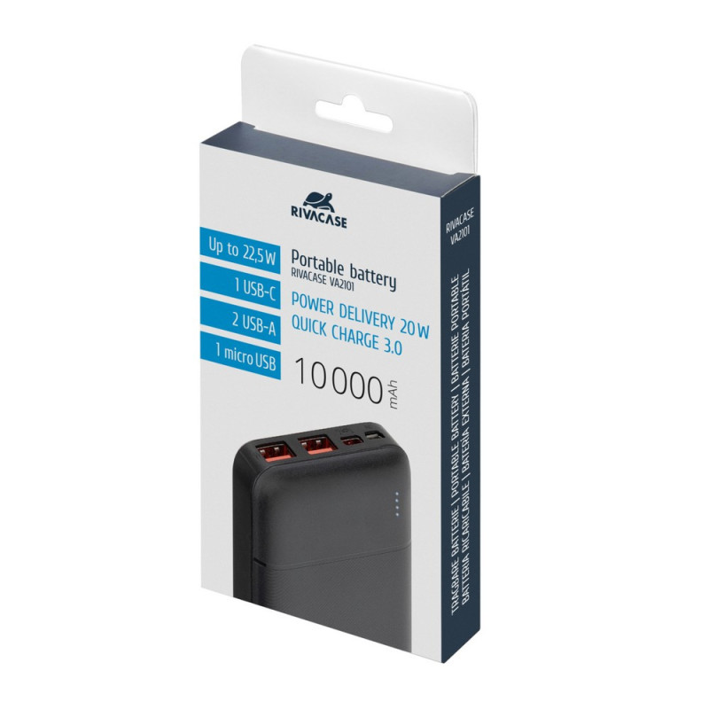 Power Bank RIVAVASE VA2101 22.5W 10000 mAh QC/PD - Noir