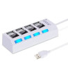 Hub USB 4 Ports USB 2.0 avec Interrupteur - Blanc