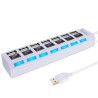 Hub USB 7 Ports USB 2.0 avec Interrupteur - Blanc