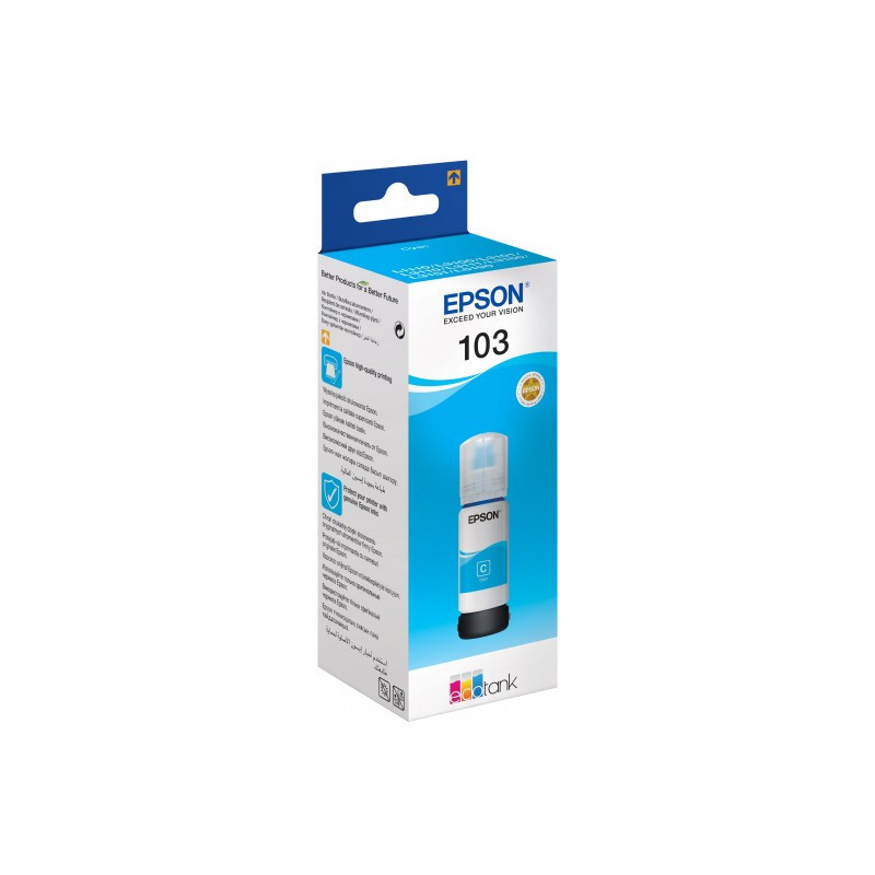 Bouteille d'encre Originale EPSON EcoTank 103 - Cyan