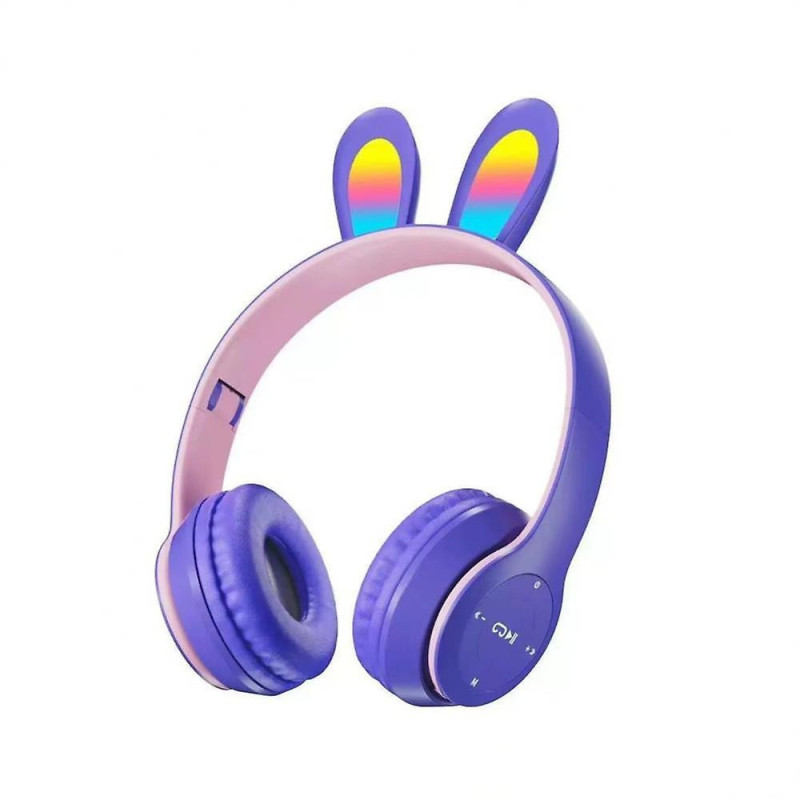 Casque MP3 Bluetooth Oreillettes de Lapin P47R - Violet