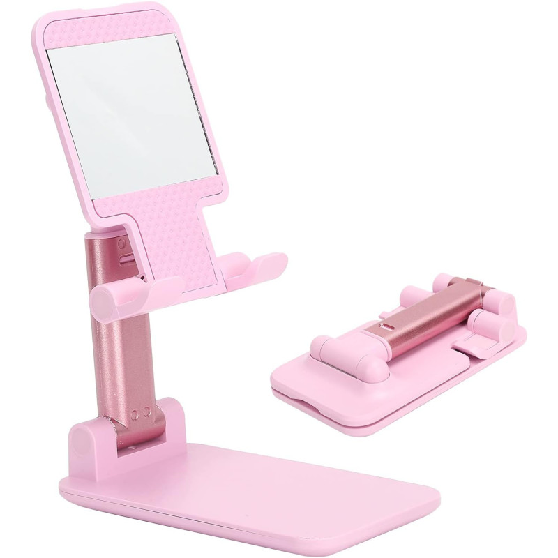 Support de Bureau pour SMARTPHONE Pliable avec Miroir - Rose