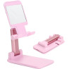 Support de Bureau pour SMARTPHONE Pliable avec Miroir - Rose