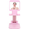 Support de Bureau pour SMARTPHONE Pliable avec Miroir - Rose