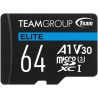 Carte mémoire TeamGroup Elite Micro SDXC A1 V30 - 64 Go