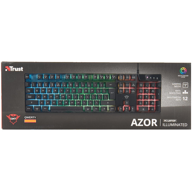 Clavier Gaming TRUST AZOR GXT-835 RGB - Noir